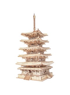 Rolife 3D Wooden Puzzles Temple Building Kit 275Pcs Japanese Fivestoried Pagoda 13" Model Craft Kits For Adults/Boys/Girls  - Image 2