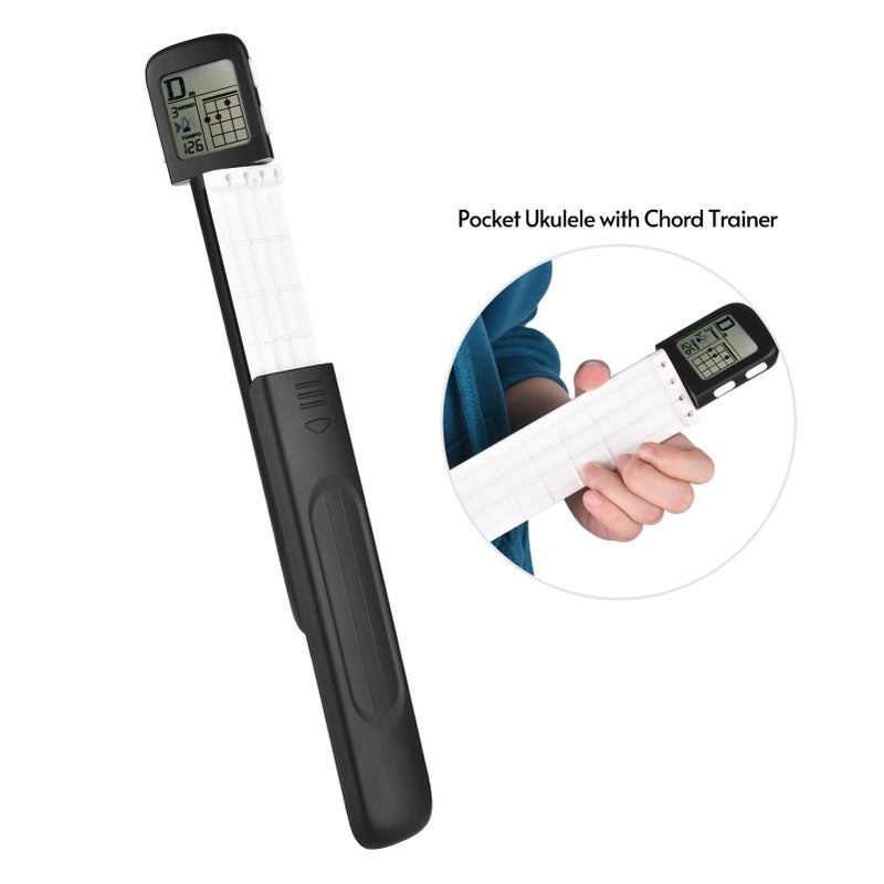 Portable Ukulele Chord Trainer Uke Fingering Practice Tool with 360° Rotatable Chords Chart Screen for Ukelele Beginners - Image 4