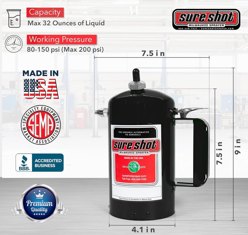 Sure Shot 1000B Milwaukee Sprayer - 32oz Steel Sprayer with Multi-Purpose Nozzle - Image 3