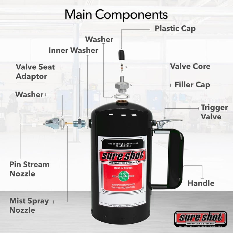 Sure Shot 1000B Milwaukee Sprayer - 32oz Steel Sprayer with Multi-Purpose Nozzle - Image 4