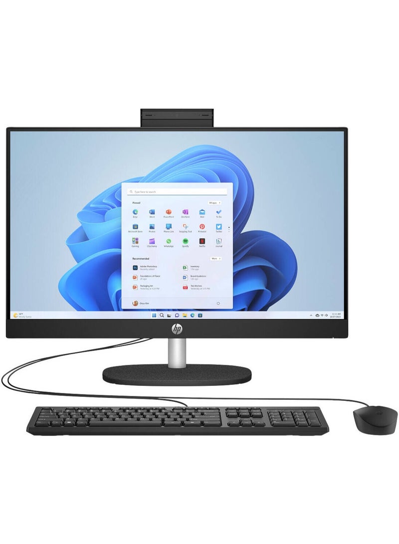 HP 24-cr0343nh 23.8” All-in-One PC – Intel Core i5-1334U, 8GB RAM, 512GB NVMe SSD, 23.8" FHD IPS Touchscreen, Intel Iris Xe Graphics, Wi-Fi 6, FHD Webcam, FreeDOS, (BY1X6EA) | Black Black - Image 1