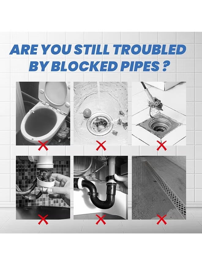 Jaysuing Pipe Dredge Agent, Bathroom Drain Cleaner, Powerful Pipe Excavator, Kitchen Sink Drain Cleaner, Home Sewer Toilet Kitchen Dredging Deodorant Clogged Channel Agent, Deep Cleaning And Quick Effect, 200G - Image 3