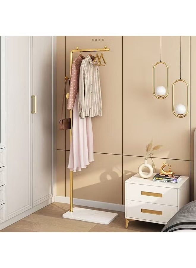 شو وو رف معطف معدني رائع قائم بذاته قاعدة مضادة للسقوط مناسبة لغرفة النوم ومدخل ديكور الارتفاع 170 سم ذهبي - Image 3