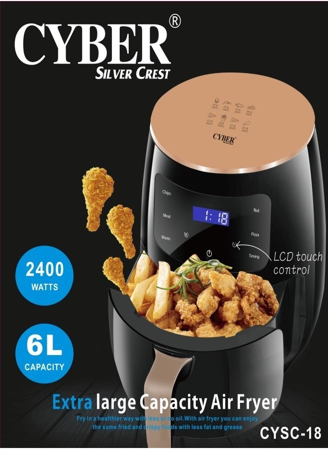 Silver Crest Multifunctional Digital Touch Air Fryer 6L 2400W Black - pzsku/Z76CE268DD9DAAF8BE3B7Z/45/_/1723468583/079982fa-a4ab-4078-978d-9afd51c5d413