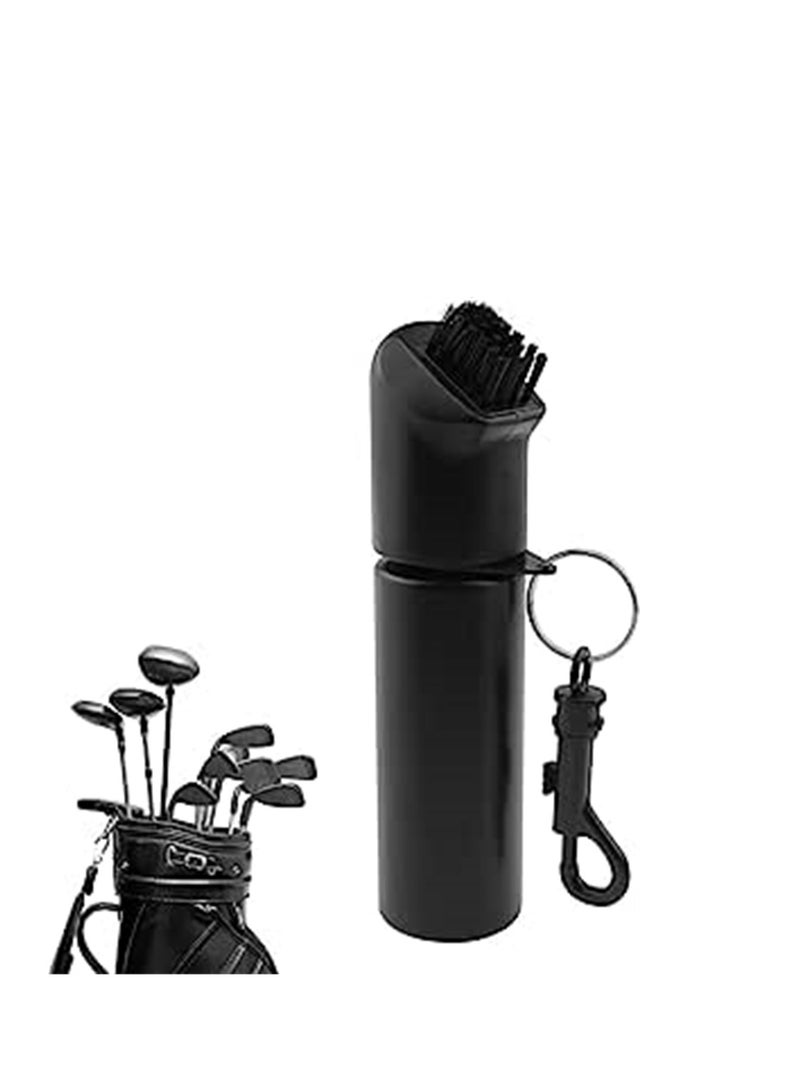 فرشاة تنظيف نوادي الجولف الاحترافية ومنظف الأخاديد مع مشبك أداة سوداء لصيانة النوادي وتنظيف زجاجة الماء 17x4 سم - Image 1