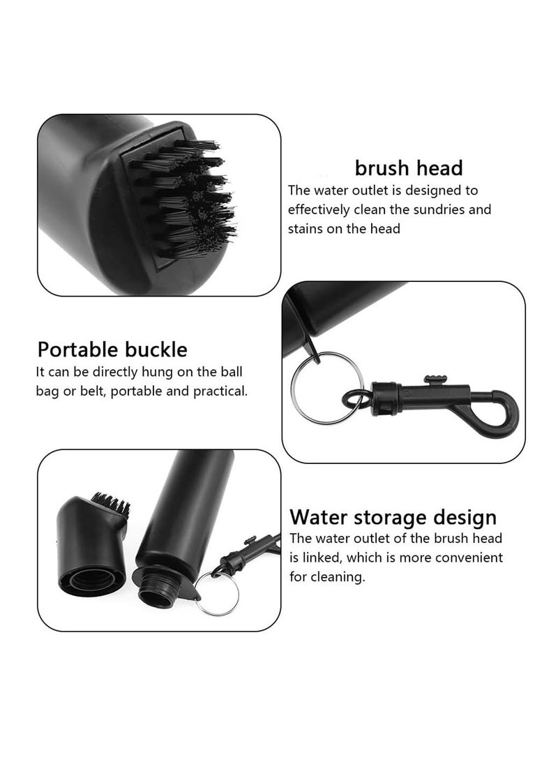 فرشاة تنظيف نوادي الجولف الاحترافية ومنظف الأخاديد مع مشبك أداة سوداء لصيانة النوادي وتنظيف زجاجة الماء 17x4 سم - Image 4