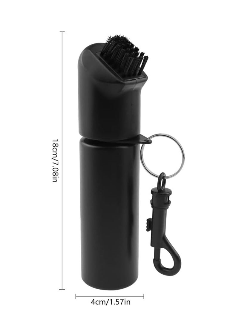 فرشاة تنظيف نوادي الجولف الاحترافية ومنظف الأخاديد مع مشبك أداة سوداء لصيانة النوادي وتنظيف زجاجة الماء 17x4 سم - Image 2