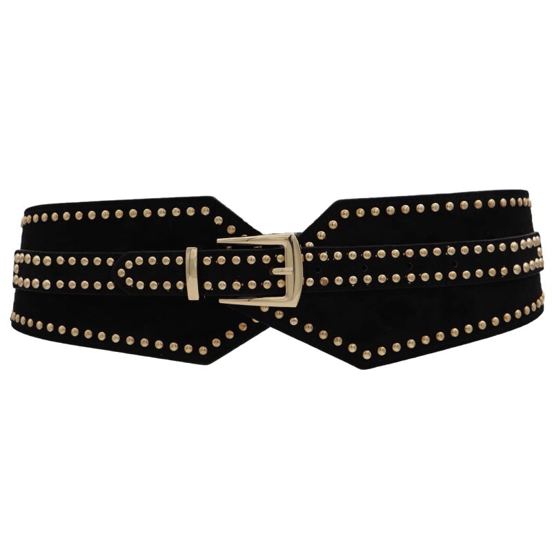 ZYALTFDC Women Wide Elastic Belts Chunky Stretchy Thick Belts for Women Dress Retro Cinch Girdle Vintage Waistband, Black, Suit for waist size 32"-43.5" - Image 1