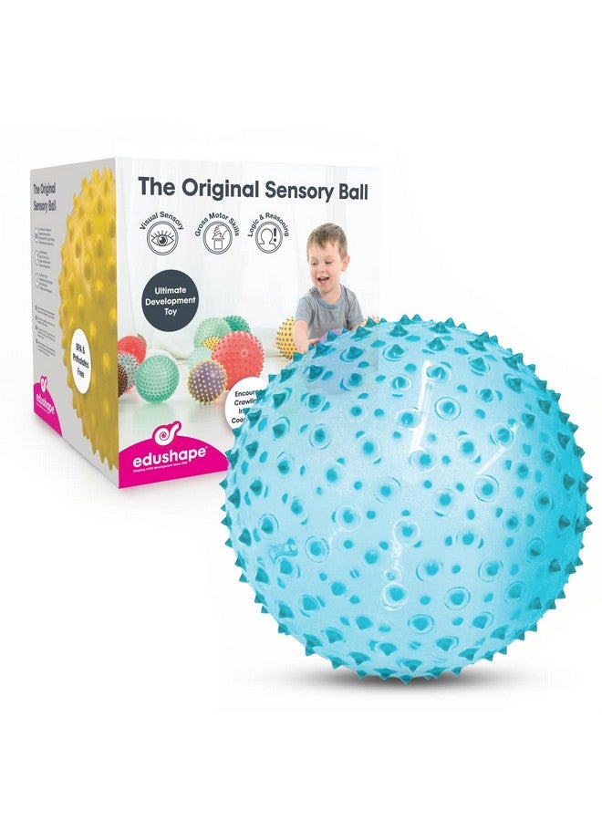 Edushape Sensory Ball for Baby - 7” Transparent Trendy Color Baby Ball that Helps Enhance Gross Motor Skills for Kids Aged 6 Months & Up - Pack of 1 Vibrant Colorful and Unique Textured Ball for Baby - Image 1