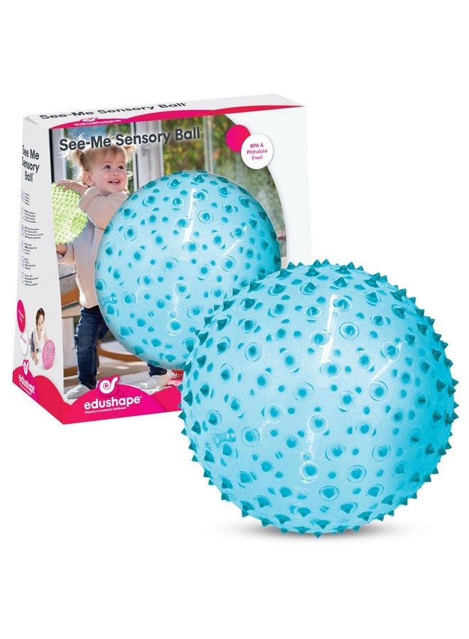 Edushape Sensory Ball for Baby - 7” Transparent Trendy Color Baby Ball that Helps Enhance Gross Motor Skills for Kids Aged 6 Months & Up - Pack of 1 Vibrant Colorful and Unique Textured Ball for Baby - Image 2