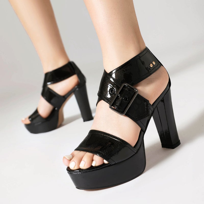 2024 Summer Thick Bottom High Heel Belt Buckle 33-43 Size Open Toe Party Women'S Sandals - Image 2