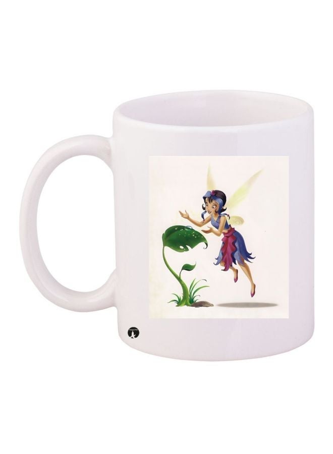 RYN Fairy Printed Coffee Mug White/Blue/Green 11ounce