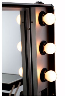 MAYLAN Makeup Train Stand Case With Pro Studio Artist Trolley And Lights, Silver  Medium  - Image 5