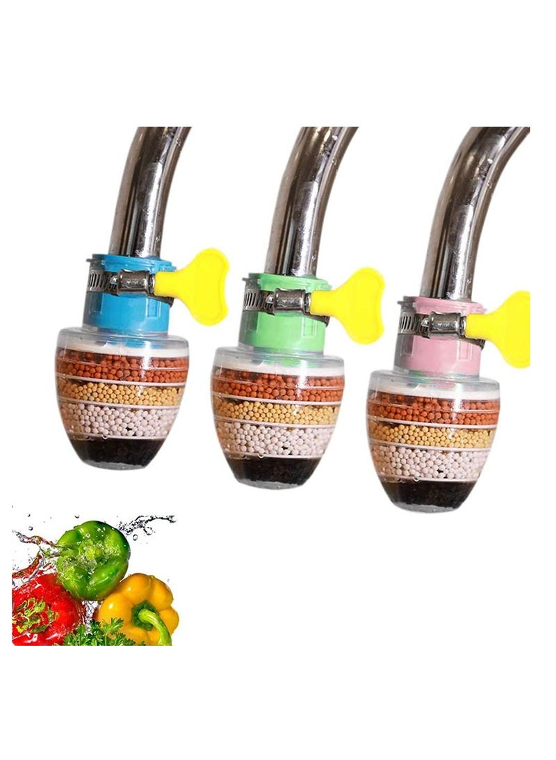 3PCS Faucet Water Filter for Kitchen Sink, Universal Interface Activated Carbon Cleaning Purifier, Splash-Proof and Water-Saving - Image 1