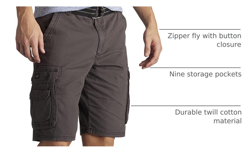 Lee mens Dungarees New Belted Wyoming cargo shorts, Shiner, 32 US - Image 3