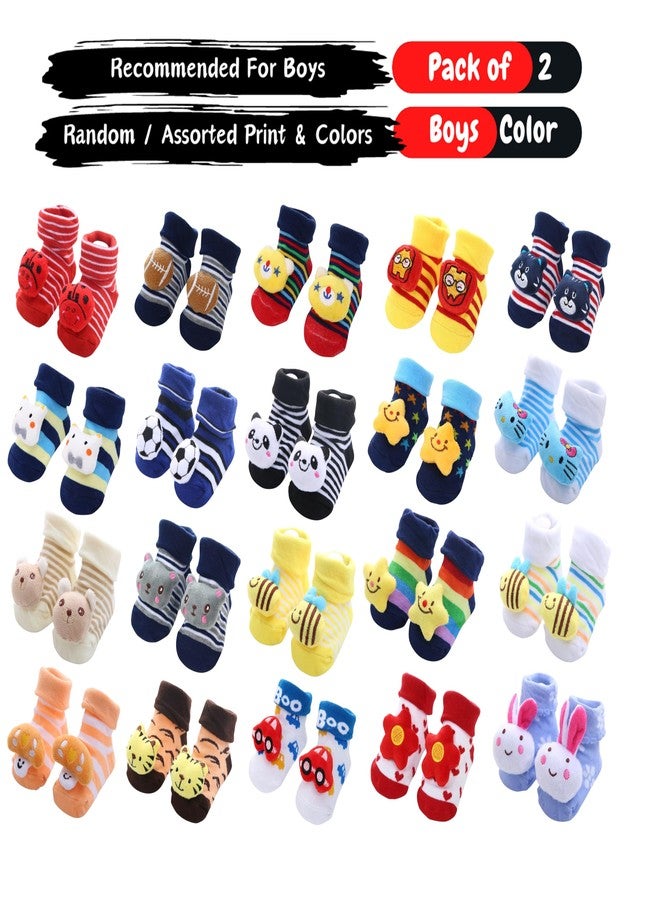Kidbee Baby Colourful Cartoon Face Socks Ankle length (0-12 Months) (Boys Multicolor, 2) - Image 3
