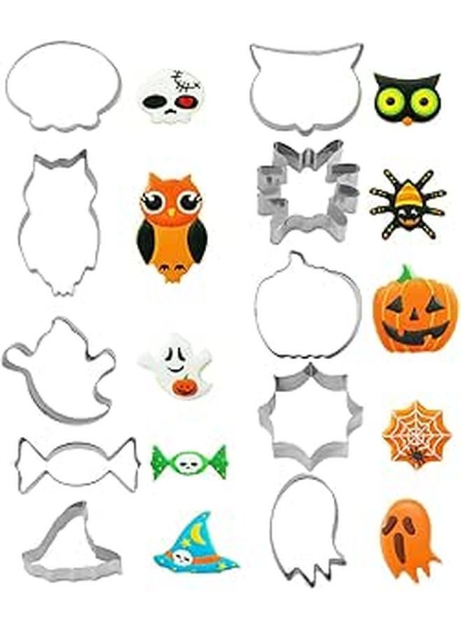 10Pcs Stainless Steel Halloween Cookie Cutters Molds For Baking Cakes Chocolates Fruits Vegetables - Image 1