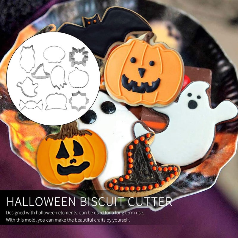 10Pcs Stainless Steel Halloween Cookie Cutters Molds For Baking Cakes Chocolates Fruits Vegetables - Image 4