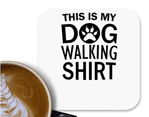 UDNAG UDNAG MDF Dogs This is My Dog Walking Shirt Tea Coffee Coaster 90 x 90mm