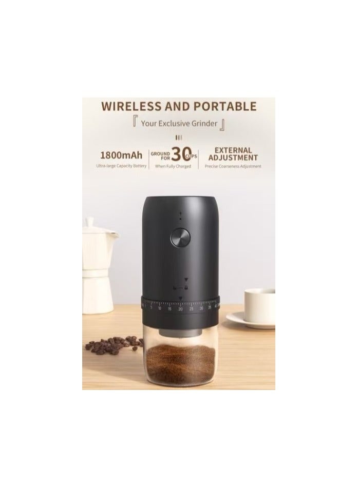 Portable electric coffee grinder, rechargeable electric coffee grinder with 40 adjustable settings,35g Capacity， with conical ceramic burrs, home office travel outdoor coffee bean grinder  - Image 1