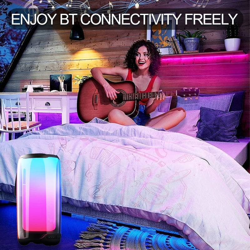 Wireless BT Speaker: 2 Mic, Powerful Bass, LED Ambient Lighting - TWS+ BT Connectivity, Voice Assistant Control, 10 Hours Playtime for Home Karaoke, Outdoor Parties - Image 5
