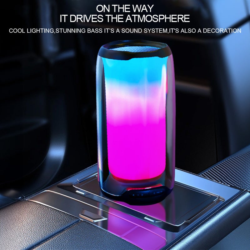 Wireless BT Speaker: 2 Mic, Powerful Bass, LED Ambient Lighting - TWS+ BT Connectivity, Voice Assistant Control, 10 Hours Playtime for Home Karaoke, Outdoor Parties - Image 2