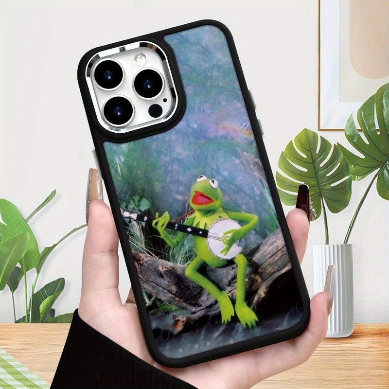 New Creative Cute Guitar Playing Frog Design Black TPU Soft Case For iPhone 7 8 SE2 SE3 Offers Seismic Protection Fashion Trend Style Winter Spring New Year Choice - Image 4