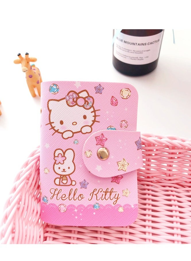 Hello Kitty Cartoon Pink Hello Kitty Leather Multifunction Card Holder  - Image 1