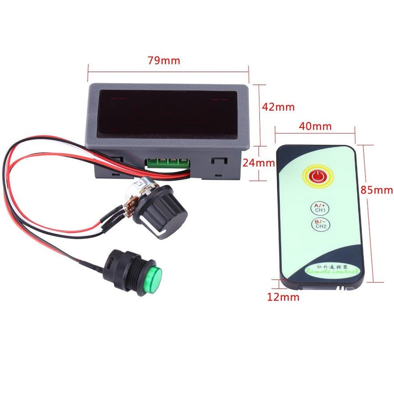جهاز التحكم في السرعة PWM 6V 12V 24V 15A 10A 4A بشاشة رقمية مع جهاز تحكم عن بعد بالأشعة تحت الحمراء - Image 5
