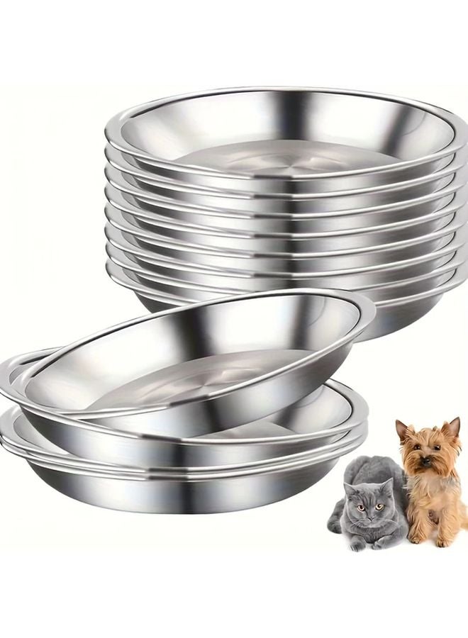 3 قطع من أوعية القطط المصنوعة من الفولاذ المقاوم للصدأ مقاومة للانزلاق، صحون طعام وشراب آمنة في غسالة الصحون - Image 2