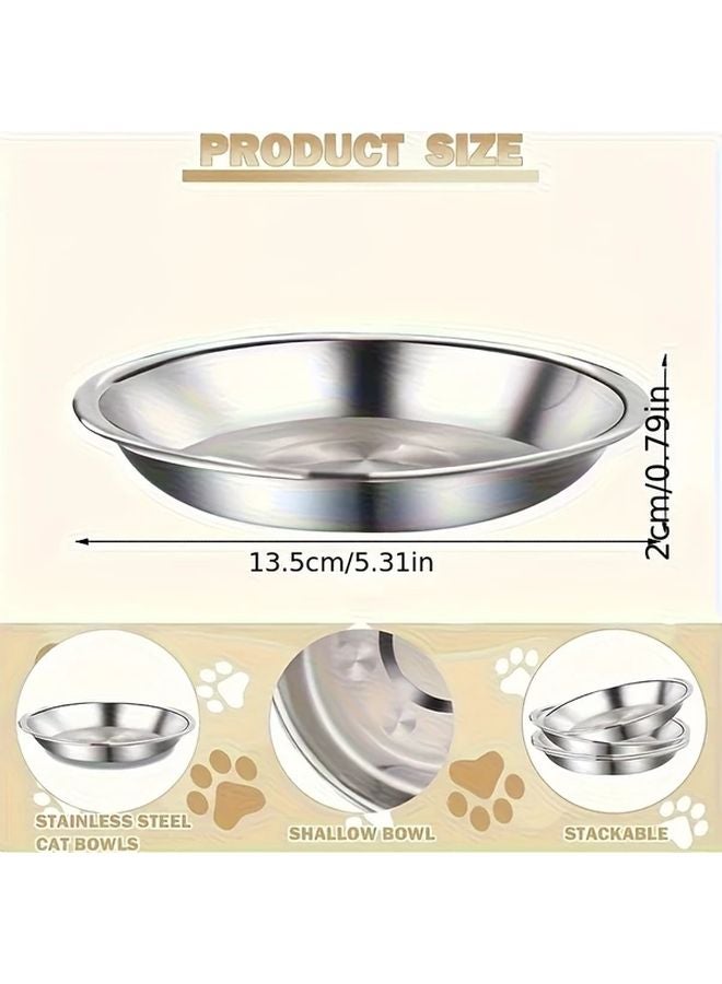 3 قطع من أوعية القطط المصنوعة من الفولاذ المقاوم للصدأ مقاومة للانزلاق، صحون طعام وشراب آمنة في غسالة الصحون - Image 3