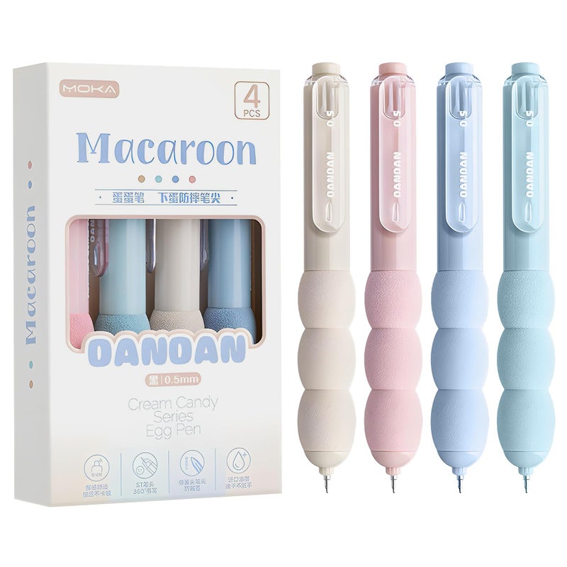 KatchOn Macaroon Egg Pens - Pack of 4 | 0.5mm Fine Tip Gel Pens with Soft Grip | Cute Pastel Pens for Students, Teachers, Journaling, Nurse Aesthetic Office School Supplies, Gifts for Women and Men - Image 1