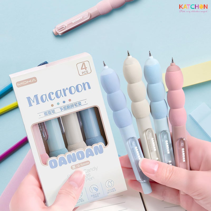 KatchOn Macaroon Egg Pens - Pack of 4 | 0.5mm Fine Tip Gel Pens with Soft Grip | Cute Pastel Pens for Students, Teachers, Journaling, Nurse Aesthetic Office School Supplies, Gifts for Women and Men - Image 4