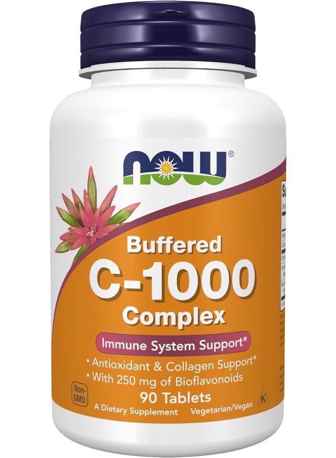ناو مكملات ناو، مركب فيتامين سي-1000 مع 250 ملغ من البيوفلافونويدات، مُخفف، حماية مضادة للأكسدة*، 90 قرصًا - Image 1