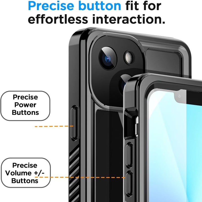 ايه اي كيس غطاء مقاوم للماء لهاتف iPhone 13 Mini (5.4 بوصة) مقاوم للثلوج والغبار والصدمات، معتمد بشهادة IP68 للحماية الكاملة للجسم، غطاء واقي مغلق بالكامل تحت الماء لهاتف Apple iPhone 13 Mini مقاس 5.4 بوصة - Image 5