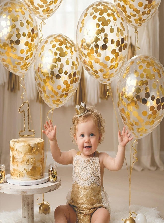 YOURS DECOR بالونات كونفيتي من يورز ديكور للأطفال والكبار لتزيين أعياد الميلاد، للأولاد والبنات والزوجات والأزواج (5 قطع، ذهبي) - Image 4