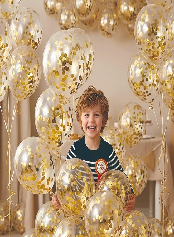YOURS DECOR بالونات كونفيتي من يورز ديكور للأطفال والكبار لتزيين أعياد الميلاد، للأولاد والبنات والزوجات والأزواج (5 قطع، ذهبي) - Image 5