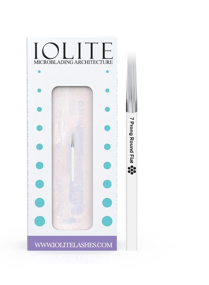 IOLITE إبرة ميكروبلايدينغ 7 أسنان دائرية مسطحة IR7PWHT SPMU حجم 18 مم عبوة تستخدم لمرة واحدة معقمة 12 قطعة - Image 1