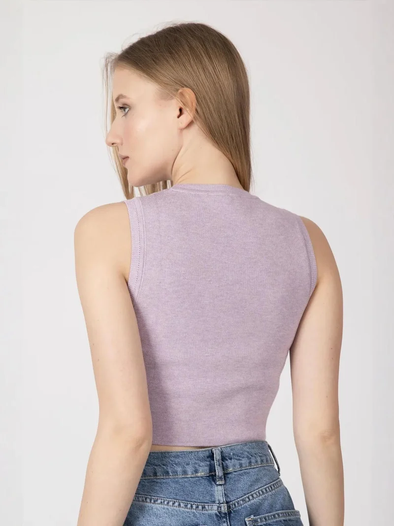 HICCUP Knitted Crew Neck Crop Top