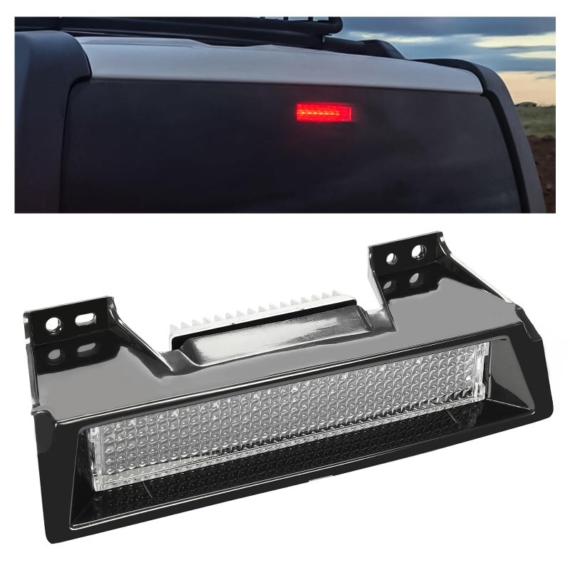 HECASA LED Third Brake Light Compatible with 20062010 Hummer H3 3rd Brake Light Center High Mount Stop Lamp Replace For 19330403 16HZ59C Clear Lens Black Housing