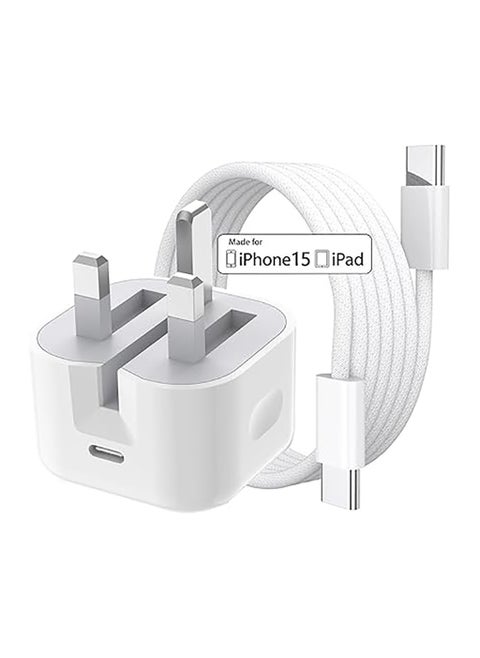 For iPhone 15 Pro Max USB Type C Charger, 35W USB-C Fast Charger Plug with Type C Cable (1M)，UK Wall Foldable Power Adapter Compatible with iPhone 15/15 Pro/15 Pro Max/15 Plus and USB-C Series