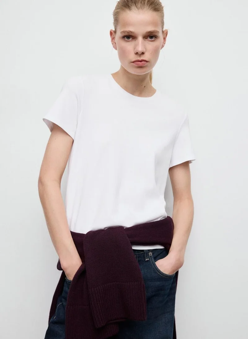 MANGO Short-sleeved cotton t-shirt