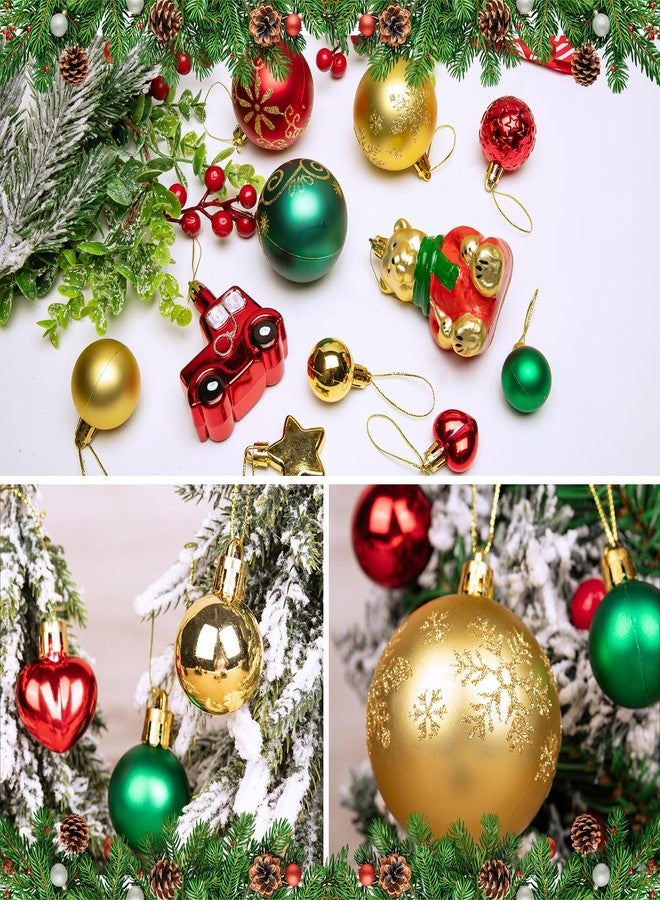 FFNIU 72Pcs Christmas Tree Ornaments Balls, Shatterproof Christmas Balls with Bears, Lights, Stars for Tree Home Office Decor Present for Party Wedding - Image 2