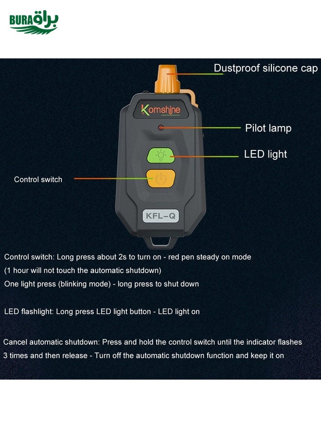 BURAQ Komshine 20-25km Mini Optical Fiber Breakpoint Positioning Test Red Light Pen, Specification: KFL-Q-30MW - Image 4