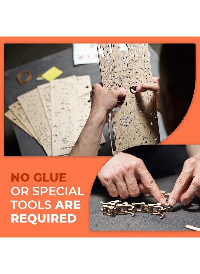 UGEARS 3D Puzzle Marble Run Chain Creative 3D Wooden Puzzles For Adults With Rubber Band Motor Marble Run Chain Wood Model Kit Unique Wooden Puzzle 3D Puzzles For Adults And Kids Building Kit - Image 4