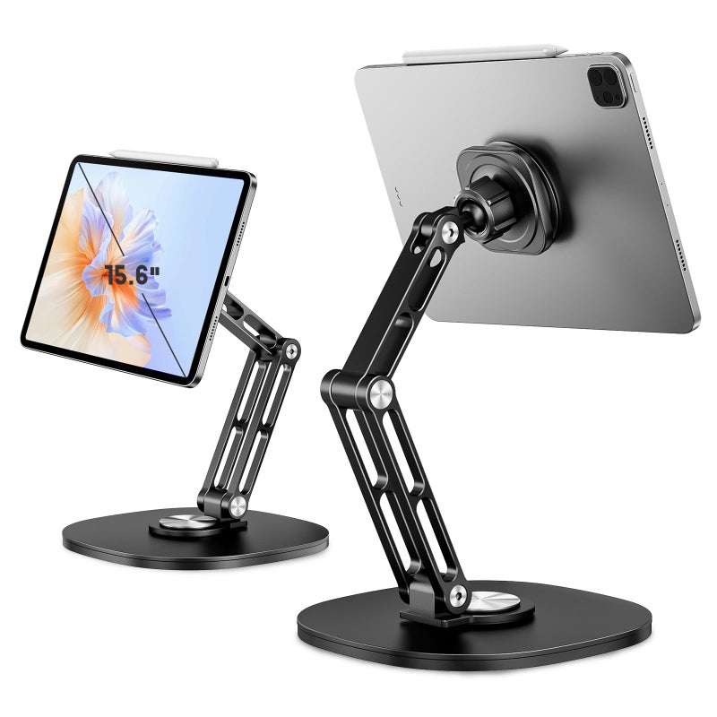 OHLPRO Universal Magnetic iPad Stand for Desk, Foldable Tablet Holder with 360Â° Rotation, Aluminum Desktop Mount for iPad/Tablet/Monitor up to 18.5", Office Desk Accessories Men/Women Gifts - Image 1