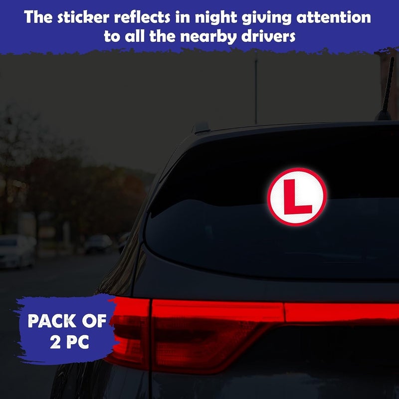 BerryBox Reflective L Sticker for Learning Driver, Waterproof Board Sticker for Car, Easily Removable Material (15cm x 15 cm, 2pcs) - Image 4