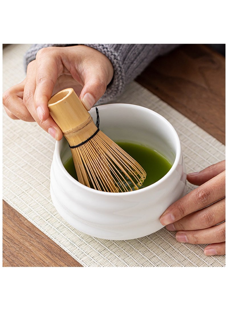 GuRiver Matcha Whisk Set, 4 Piece Matcha Tea Set with Ceramic Bowl, Prong Bamboo Whisk, Whisk Holder and Traditional Scoop, Matcha Stirrer Set for a Traditional Cup of Matcha White - Image 3