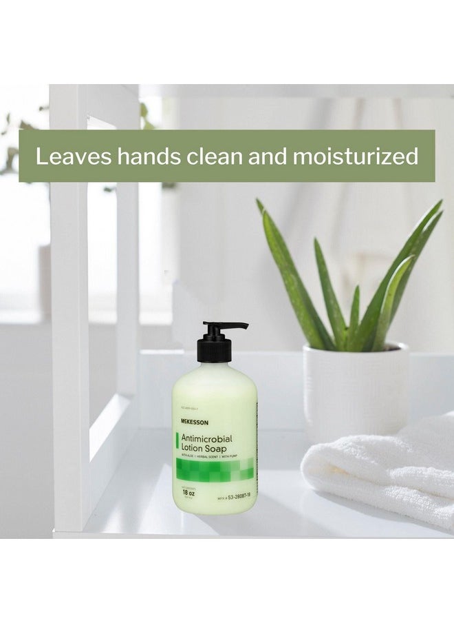 McKesson - McKesson Antimicrobial Lotion Hand Soap with Aloe, Herbal Scent, 18 oz - Image 1