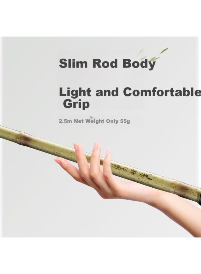 Turbulent Waves Surfing Wave 2.5M Ultra Short Section Kids Fishing Rod Hand Rod Portable Stream Rod Super Light Super Hard Wild Fishing Rod Fishing Pole - Image 3
